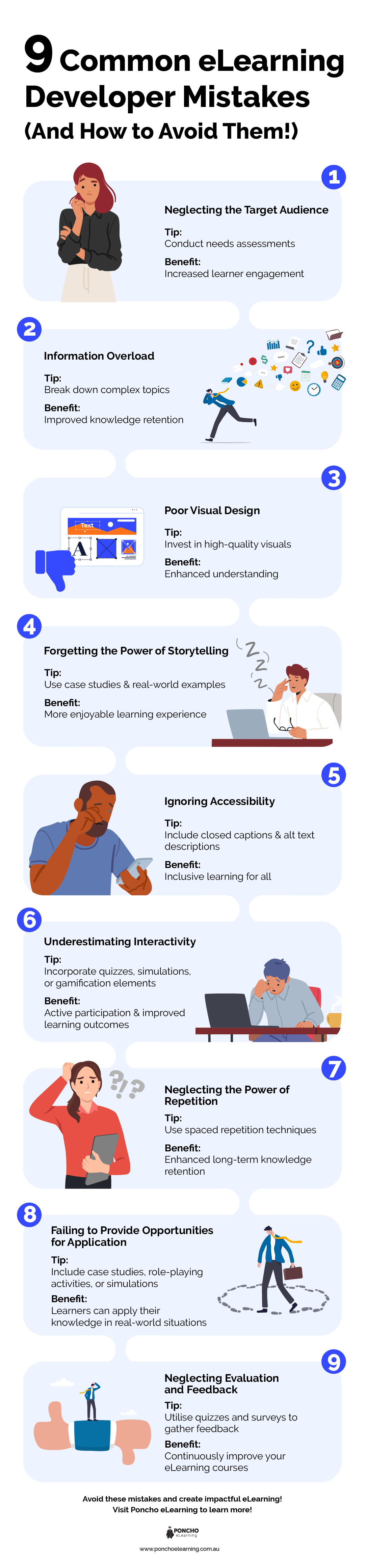 9 common eLearning developer mistakes - Poncho eLearning